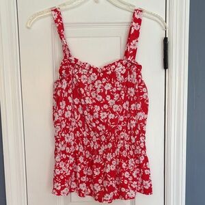 Elegant Floral Red Camisole Top